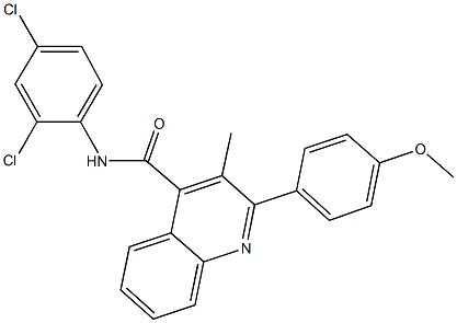 N-(2,4-dichlorophenyl)-2-(4-methoxyphenyl)-3-methylquinoline-4-carboxamide,496016-15-0,结构式