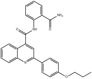 N-[2-(aminocarbonyl)phenyl]-2-(4-propoxyphenyl)-4-quinolinecarboxamide,496016-46-7,结构式