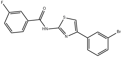 N-[4-(3-bromophenyl)-1,3-thiazol-2-yl]-3-fluorobenzamide,496016-55-8,结构式