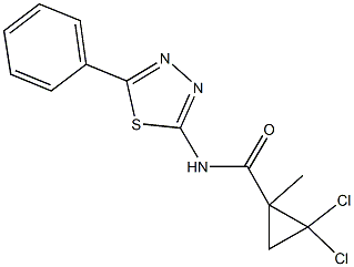 2,2-dichloro-1-methyl-N-(5-phenyl-1,3,4-thiadiazol-2-yl)cyclopropanecarboxamide Structure