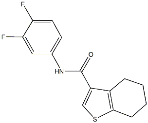 N-(3,4-difluorophenyl)-4,5,6,7-tetrahydro-1-benzothiophene-3-carboxamide 结构式