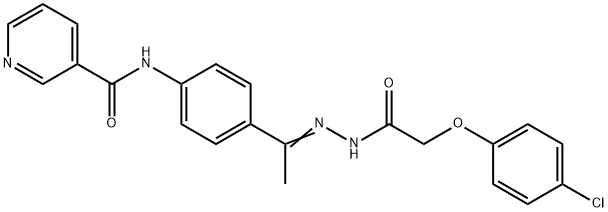 N-(4-{N-[(4-chlorophenoxy)acetyl]ethanehydrazonoyl}phenyl)nicotinamide Structure