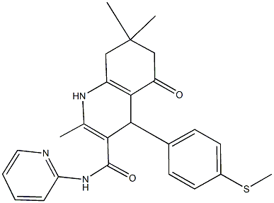 2,7,7-trimethyl-4-[4-(methylsulfanyl)phenyl]-5-oxo-N-pyridin-2-yl-1,4,5,6,7,8-hexahydroquinoline-3-carboxamide Structure