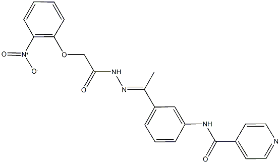 N-{3-[N-({2-nitrophenoxy}acetyl)ethanehydrazonoyl]phenyl}isonicotinamide Structure