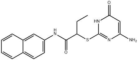 2-[(4-amino-6-oxo-1,6-dihydro-2-pyrimidinyl)sulfanyl]-N-(2-naphthyl)butanamide,496018-01-0,结构式