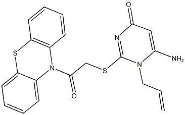 1-allyl-6-amino-2-{[2-oxo-2-(10H-phenothiazin-10-yl)ethyl]sulfanyl}-4(1H)-pyrimidinone,496018-11-2,结构式