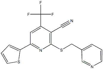 2-[(3-pyridinylmethyl)sulfanyl]-6-(2-thienyl)-4-(trifluoromethyl)nicotinonitrile,496018-72-5,结构式