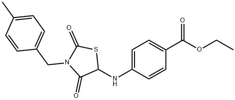 ethyl 4-{[3-(4-methylbenzyl)-2,4-dioxo-1,3-thiazolidin-5-yl]amino}benzoate Structure