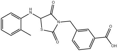 3-{[2,4-dioxo-5-(2-toluidino)-1,3-thiazolidin-3-yl]methyl}benzoic acid|