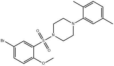4-bromo-2-{[4-(2,5-dimethylphenyl)-1-piperazinyl]sulfonyl}phenyl methyl ether Structure