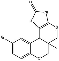 10-bromo-5a-methyl-3,5a,6,11b-tetrahydro-2H,5H-chromeno[4',3':4,5]thiopyrano[2,3-d][1,3]thiazol-2-one Structure
