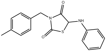 5-anilino-3-(4-methylbenzyl)-1,3-thiazolidine-2,4-dione,496024-56-7,结构式