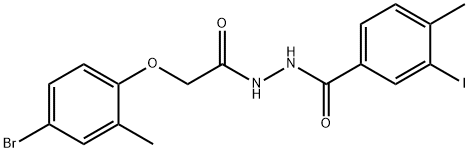 N'-[(4-bromo-2-methylphenoxy)acetyl]-3-iodo-4-methylbenzohydrazide Structure
