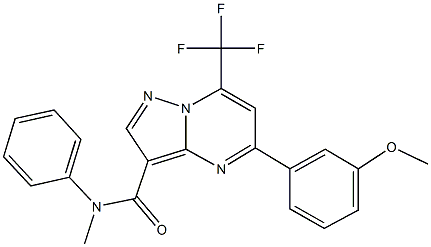 5-(3-methoxyphenyl)-N-methyl-N-phenyl-7-(trifluoromethyl)pyrazolo[1,5-a]pyrimidine-3-carboxamide 结构式