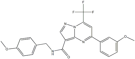 N-(4-methoxybenzyl)-5-(3-methoxyphenyl)-7-(trifluoromethyl)pyrazolo[1,5-a]pyrimidine-3-carboxamide Structure