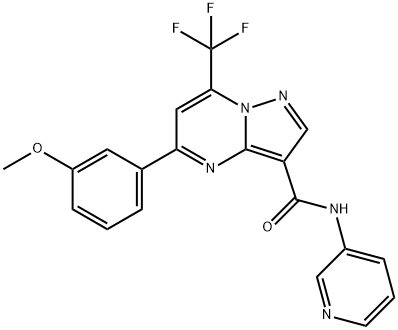 5-(3-methoxyphenyl)-N-(3-pyridinyl)-7-(trifluoromethyl)pyrazolo[1,5-a]pyrimidine-3-carboxamide,496031-99-3,结构式