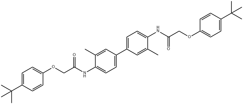2-(4-tert-butylphenoxy)-N-(4'-{[(4-tert-butylphenoxy)acetyl]amino}-3,3'-dimethyl[1,1'-biphenyl]-4-yl)acetamide,496032-78-1,结构式
