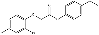 4-ethylphenyl (2-bromo-4-methylphenoxy)acetate,496033-82-0,结构式