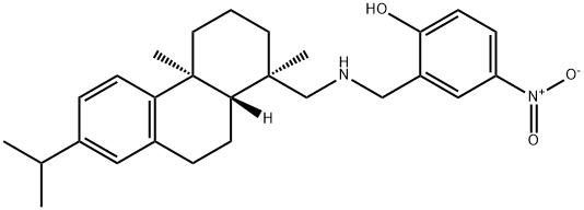 2-[(abieta-8,11,13-trien-18-ylamino)methyl]-4-nitrophenol 化学構造式