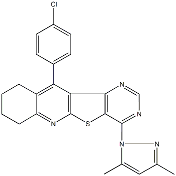 496054-44-5 11-(4-chlorophenyl)-4-(3,5-dimethyl-1H-pyrazol-1-yl)-7,8,9,10-tetrahydropyrimido[4',5':4,5]thieno[2,3-b]quinoline