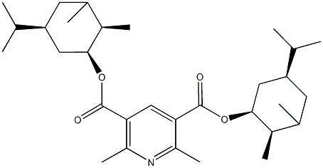 bis(5-isopropyl-2,3-dimethylcyclohexyl) 2,6-dimethyl-3,5-pyridinedicarboxylate Structure