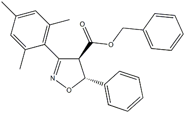 benzyl 3-mesityl-5-phenyl-4,5-dihydro-4-isoxazolecarboxylate 结构式