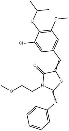 496767-33-0 5-(3-chloro-4-isopropoxy-5-methoxybenzylidene)-3-(2-methoxyethyl)-2-(phenylimino)-1,3-thiazolidin-4-one