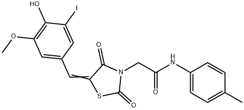 496767-35-2 2-[5-(4-hydroxy-3-iodo-5-methoxybenzylidene)-2,4-dioxo-1,3-thiazolidin-3-yl]-N-(4-methylphenyl)acetamide