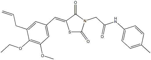 2-[5-(3-allyl-4-ethoxy-5-methoxybenzylidene)-2,4-dioxo-1,3-thiazolidin-3-yl]-N-(4-methylphenyl)acetamide Structure