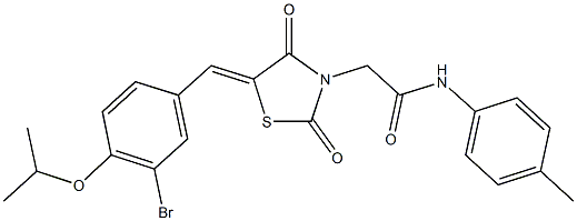 496768-34-4 2-[5-(3-bromo-4-isopropoxybenzylidene)-2,4-dioxo-1,3-thiazolidin-3-yl]-N-(4-methylphenyl)acetamide