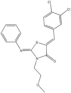 5-(3,4-dichlorobenzylidene)-3-(2-methoxyethyl)-2-(phenylimino)-1,3-thiazolidin-4-one Structure