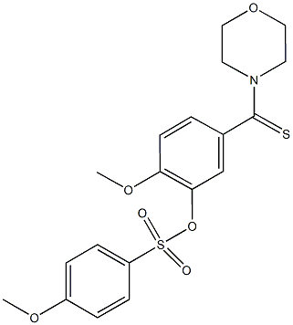 2-methoxy-5-(4-morpholinylcarbothioyl)phenyl 4-methoxybenzenesulfonate 化学構造式