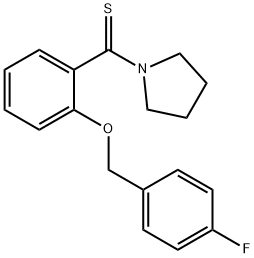 4-fluorobenzyl 2-(1-pyrrolidinylcarbothioyl)phenyl ether 化学構造式