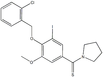 1-{4-[(2-chlorobenzyl)oxy]-3-iodo-5-methoxybenzothioyl}pyrrolidine,496768-79-7,结构式