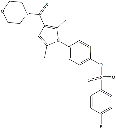 4-[2,5-dimethyl-3-(4-morpholinylcarbothioyl)-1H-pyrrol-1-yl]phenyl 4-bromobenzenesulfonate 结构式