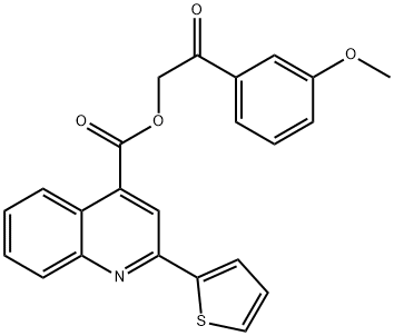 2-(3-methoxyphenyl)-2-oxoethyl 2-(2-thienyl)-4-quinolinecarboxylate Structure