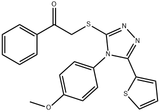 2-{[4-(4-methoxyphenyl)-5-(2-thienyl)-4H-1,2,4-triazol-3-yl]sulfanyl}-1-phenylethanone,496776-04-6,结构式