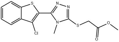 methyl {[5-(3-chloro-1-benzothien-2-yl)-4-methyl-4H-1,2,4-triazol-3-yl]sulfanyl}acetate,496776-60-4,结构式