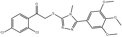 1-(2,4-dichlorophenyl)-2-{[4-methyl-5-(3,4,5-trimethoxyphenyl)-4H-1,2,4-triazol-3-yl]sulfanyl}ethanone Struktur