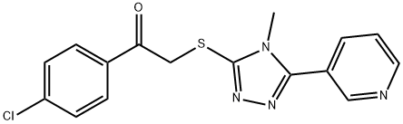1-(4-chlorophenyl)-2-{[4-methyl-5-(3-pyridinyl)-4H-1,2,4-triazol-3-yl]sulfanyl}ethanone 化学構造式