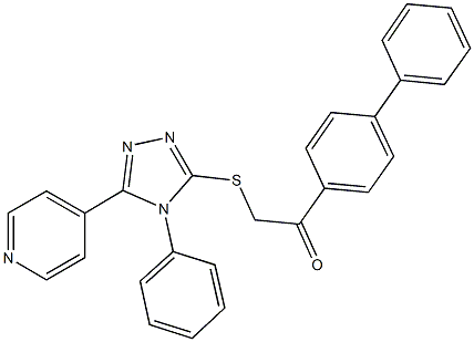 1-[1,1'-biphenyl]-4-yl-2-{[4-phenyl-5-(4-pyridinyl)-4H-1,2,4-triazol-3-yl]sulfanyl}ethanone Structure