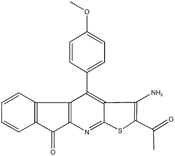 496784-74-8 2-acetyl-3-amino-4-(4-methoxyphenyl)-9H-indeno[2,1-b]thieno[3,2-e]pyridin-9-one