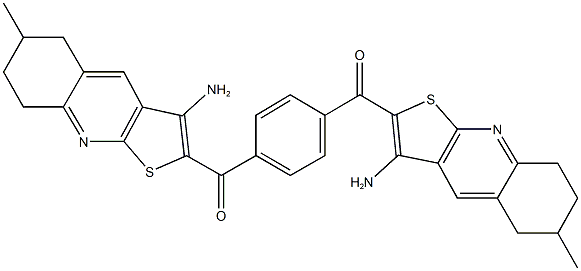 (3-amino-6-methyl-5,6,7,8-tetrahydrothieno[2,3-b]quinolin-2-yl){4-[(3-amino-6-methyl-5,6,7,8-tetrahydrothieno[2,3-b]quinolin-2-yl)carbonyl]phenyl}methanone Structure