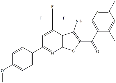 [3-amino-6-(4-methoxyphenyl)-4-(trifluoromethyl)thieno[2,3-b]pyridin-2-yl](2,4-dimethylphenyl)methanone Structure