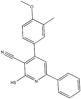 4-(4-methoxy-3-methylphenyl)-6-phenyl-2-sulfanylnicotinonitrile Structure