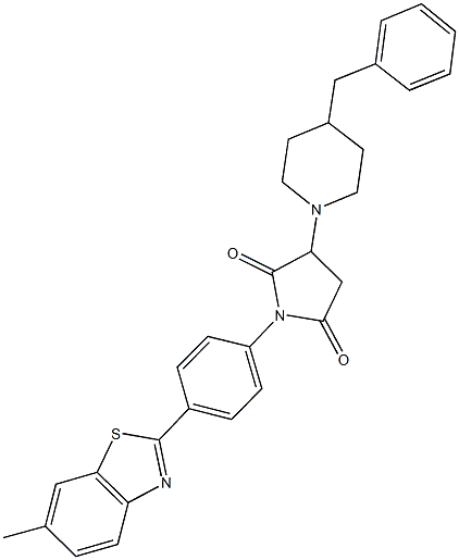 496785-48-9 3-(4-benzyl-1-piperidinyl)-1-[4-(6-methyl-1,3-benzothiazol-2-yl)phenyl]-2,5-pyrrolidinedione