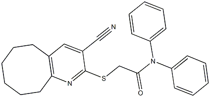 2-[(3-cyano-5,6,7,8,9,10-hexahydrocycloocta[b]pyridin-2-yl)sulfanyl]-N,N-diphenylacetamide|