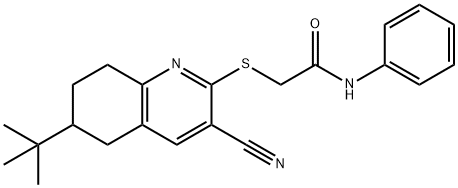 2-[(6-tert-butyl-3-cyano-5,6,7,8-tetrahydroquinolin-2-yl)sulfanyl]-N-phenylacetamide,496785-69-4,结构式