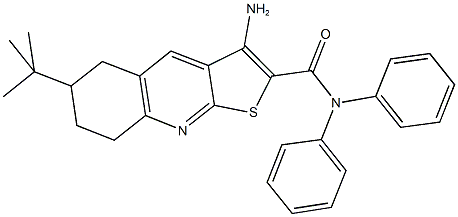 3-amino-6-tert-butyl-N,N-diphenyl-5,6,7,8-tetrahydrothieno[2,3-b]quinoline-2-carboxamide Structure