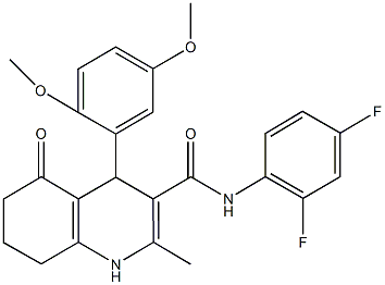 N-(2,4-difluorophenyl)-4-(2,5-dimethoxyphenyl)-2-methyl-5-oxo-1,4,5,6,7,8-hexahydro-3-quinolinecarboxamide|